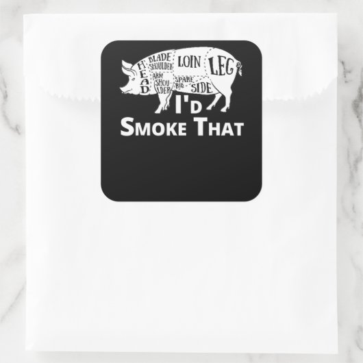 バーベキュー | BBQ豚ポークId煙をグリルギフト男性 スクエアシール (バッグ)