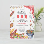 バーベキュー BBQ グリル 裏庭 誕生日パーティー 招待状 (スタンド正面)