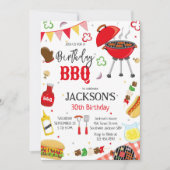 バーベキュー BBQ バックヤード 誕生日パーティー 招待状 (正面)