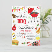 バーベキュー BBQ バックヤード 誕生日パーティー 招待状 (スタンド正面)