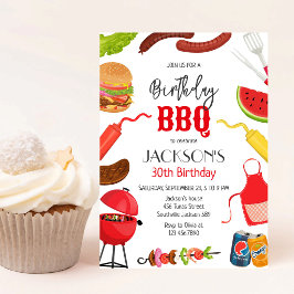 バーベキュー BBQ バックヤード 誕生日パーティー 招待状