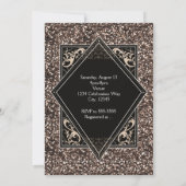 バーベキュー BBQ 偽のバラ グリッター婚約の誓い 招待状 (裏面)