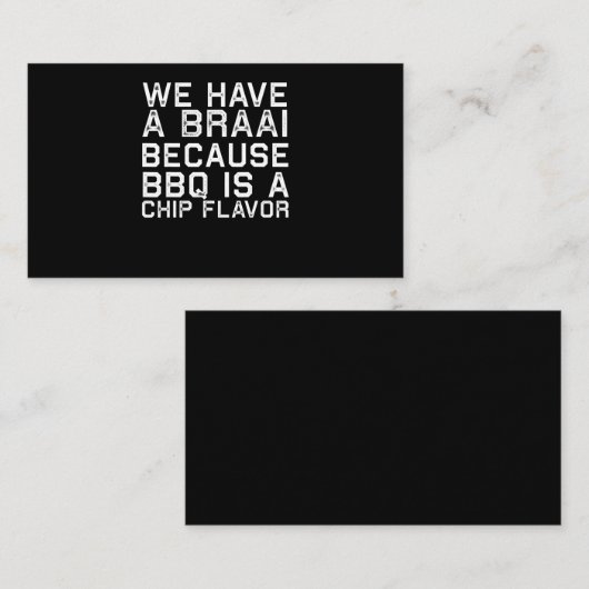 バーベキュー | Braai おもしろい South AfricaファミリーBBQギフト ロイヤリティカード (正面/裏面)