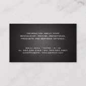 バーベキュー | Chefの帽子とツール 名刺 (裏面)