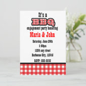 バーベキューBBQギンガムサマーカントリーパーティー 招待状 (スタンド正面)