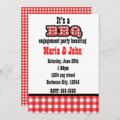 バーベキューBBQギンガムサマーカントリーパーティー 招待状 (正面/裏面)