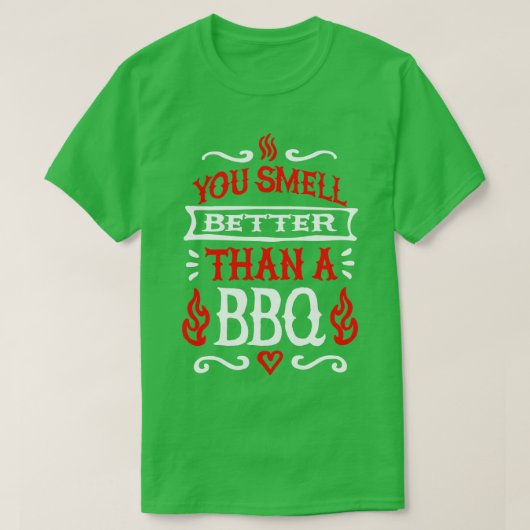 バーベキューBBQグリルマスターより臭い Tシャツ (デザイン正面)