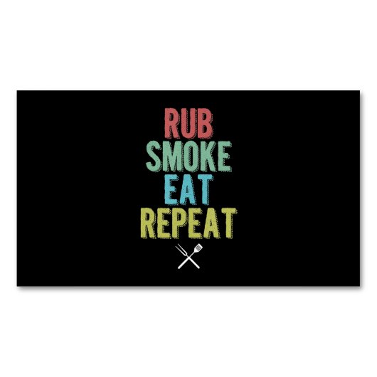 バーベキューBBQグリルマスター焼き肉スモーカー マグネット名刺 (正面)