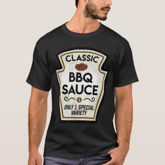 バーベキューBBQソースボトルラベルハロウィンマッチング Tシャツ