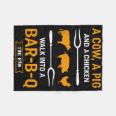 バーベキューBbqラバージョークシャツ – おもしろいグリルマスター フリースブランケット (正面(横))