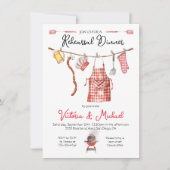 バーベキューBBQリハーサルディナーレッドギンガム 招待状 (正面)