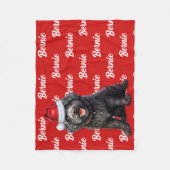 バーベットドッグネームパターン(の模様が)あるクリスマス フリースブランケット (正面)