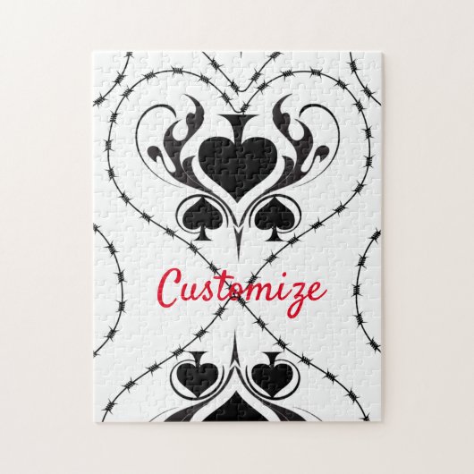 バーベットワイヤハートブラックスペードサンダー_コーブ ジグソーパズル (縦)