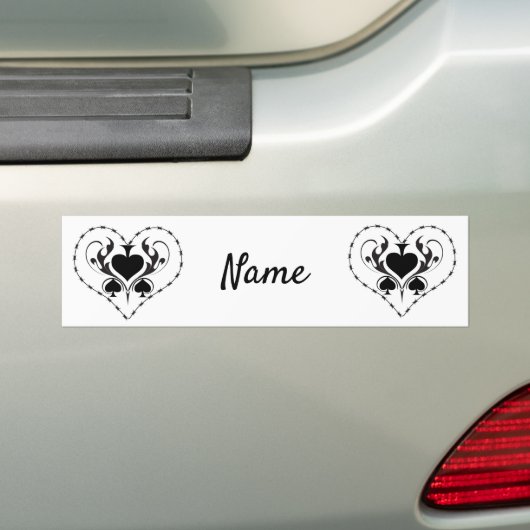 バーベットワイヤハートブラックスペードサンダー_コーブ バンパーステッカー (車上)