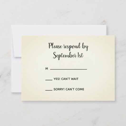 バーベットワイヤーフェンスカントリーランチウェディングRSVP 出欠カード (裏面)