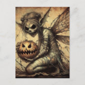 バーベットワイヤー包まれたのダークハロウィーンの妖精 ポストカード (正面)