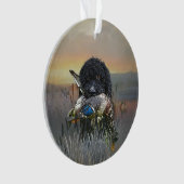 バーベッフランスのト、水犬 オーナメント (正面)