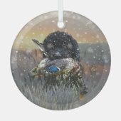 バーベッフランスのト、水犬 ガラスオーナメント (正面)