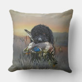 バーベッフランスのト、水犬 クッション (正面)