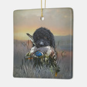 バーベッフランスのト、水犬 セラミックオーナメント (左)