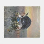 バーベッフランスのト、水犬 フリースブランケット (正面(横))