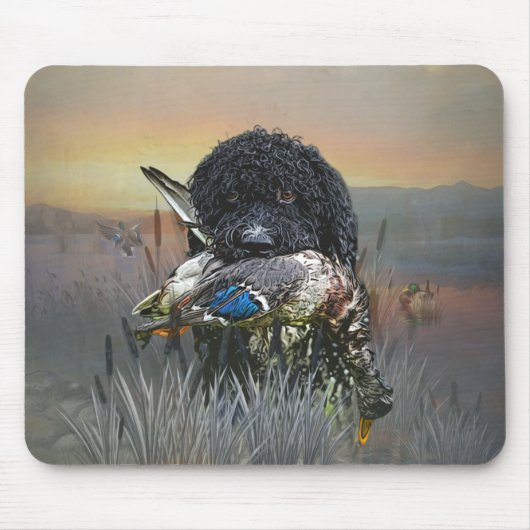 バーベッフランスのト、水犬 マウスパッド (正面)