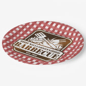 バーベパーソナライズされたキュー ペーパープレート (アングル)