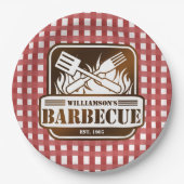 バーベパーソナライズされたキュー ペーパープレート (正面)