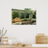 バーベリスアンとバラペルゴラのピンクのガーデンシート ポスター (キッチン)