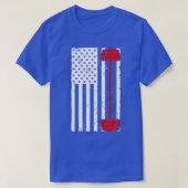 バーベルおもしろいアート女子男性へ重量挙げフィトン Tシャツ (デザイン正面)