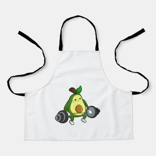 バーベルとのフィットネスでアボカド エプロン (正面)