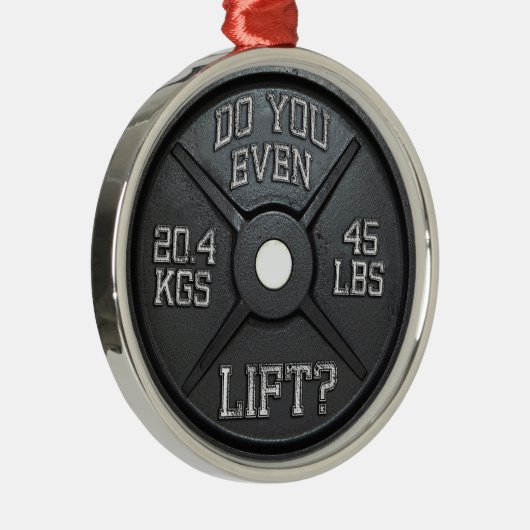バーベルのプレート-持ち上がりますか。 メタルオーナメント (右)