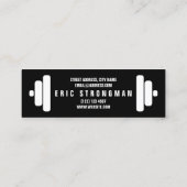 バーベルの一見の文字および重量のブレンド スキニー名刺 (裏面)