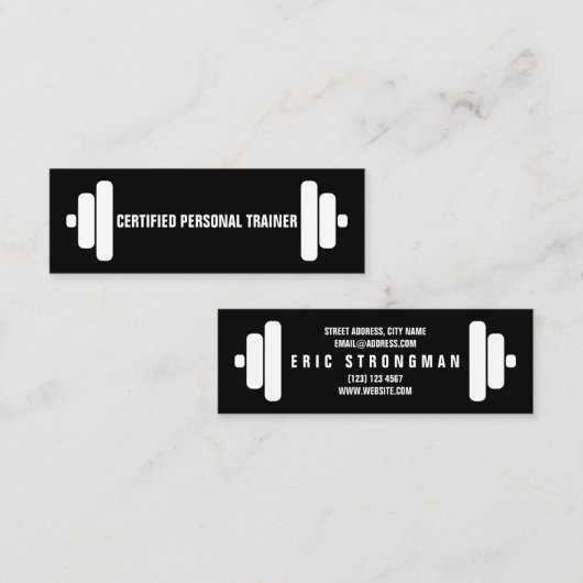 バーベルの一見の文字および重量のブレンド スキニー名刺 (正面/裏面)