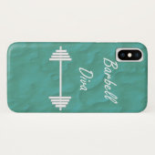 バーベルの花型女性歌手のフィットネスのバーベルの鋳造物 Case-Mate iPhoneケース (裏面(横))