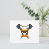 バーベルを使った筋力トレーニングのコーヒー ポストカード (スタンド正面)