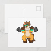 バーベルを持ったボディビルダーとしての馬 ポストカード (正面/裏面)