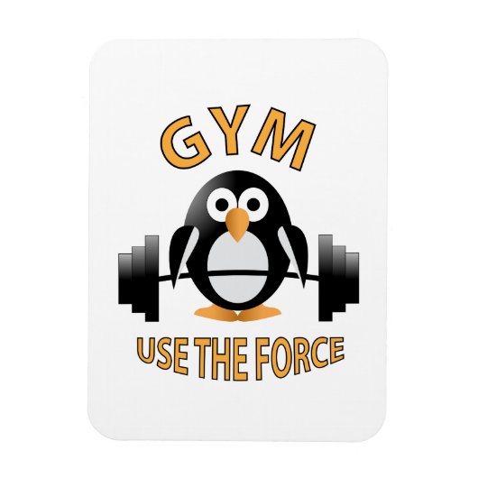 バーベルを持つペンギン マグネット (縦)
