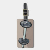 バーベルウェイトリフティングジムフィットネス恋人 ラゲッジタグ (正面縦)