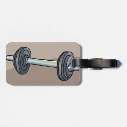 バーベルウェイトリフティングジムフィットネス恋人 ラゲッジタグ (裏面横)