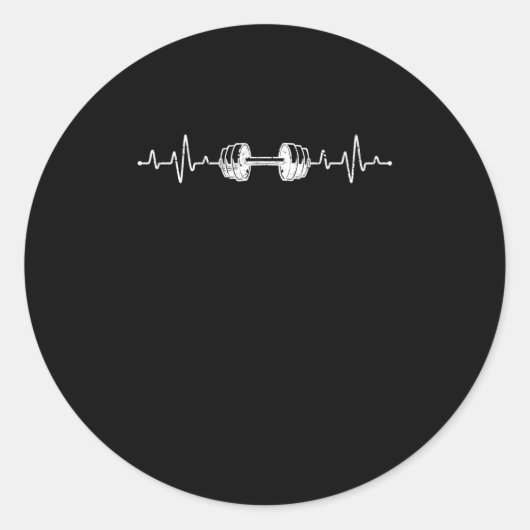 バーベルウェイトリフティングハートビートボディビル ラウンドシール (正面)