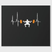 バーベルウェイトリフティングハートビートボディビル ラッピングペーパー (フラット)