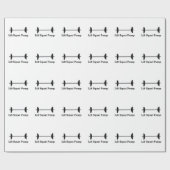 バーベルウエイト持ち上げ包装紙 ラッピングペーパー (フラット)