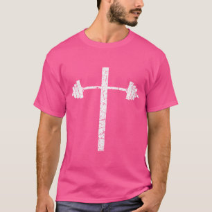 バーベルダンベルクロスクリスチャンイエズジムトレーニング Tシャツ