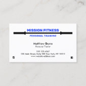 バーベルフィットネスパーソナルトレーナーブルー 名刺 (正面)