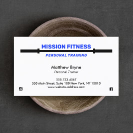 バーベルフィットネスパーソナルトレーナーブルー 名刺