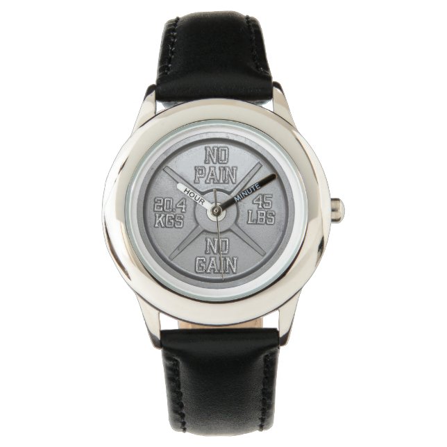 バーベルプレート腕時計 – No Pain No Gain 腕時計 (正面)