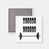 バーベル付ウエイトリフター マグネット (正面/裏面)