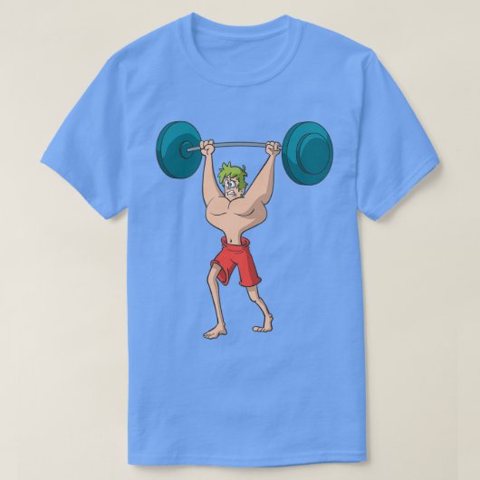 バーベル重量挙げ Tシャツ (デザイン正面)