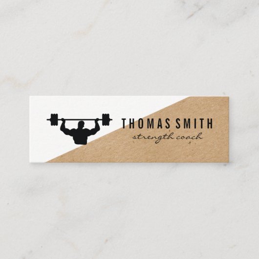 バーベル パーソナルトレーナー カラーブロック スキニー名刺 (正面)